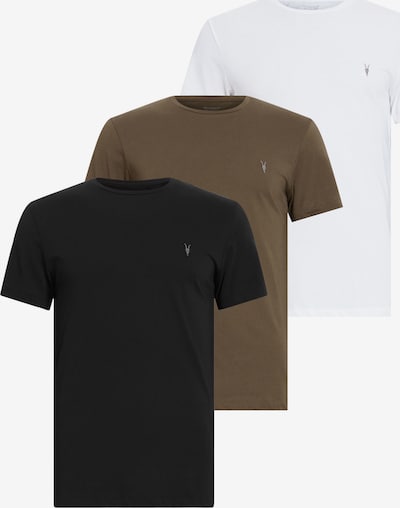 AllSaints Skjorte 'Tonic' i sølvgrå / kaki / svart / hvit, Produktvisning