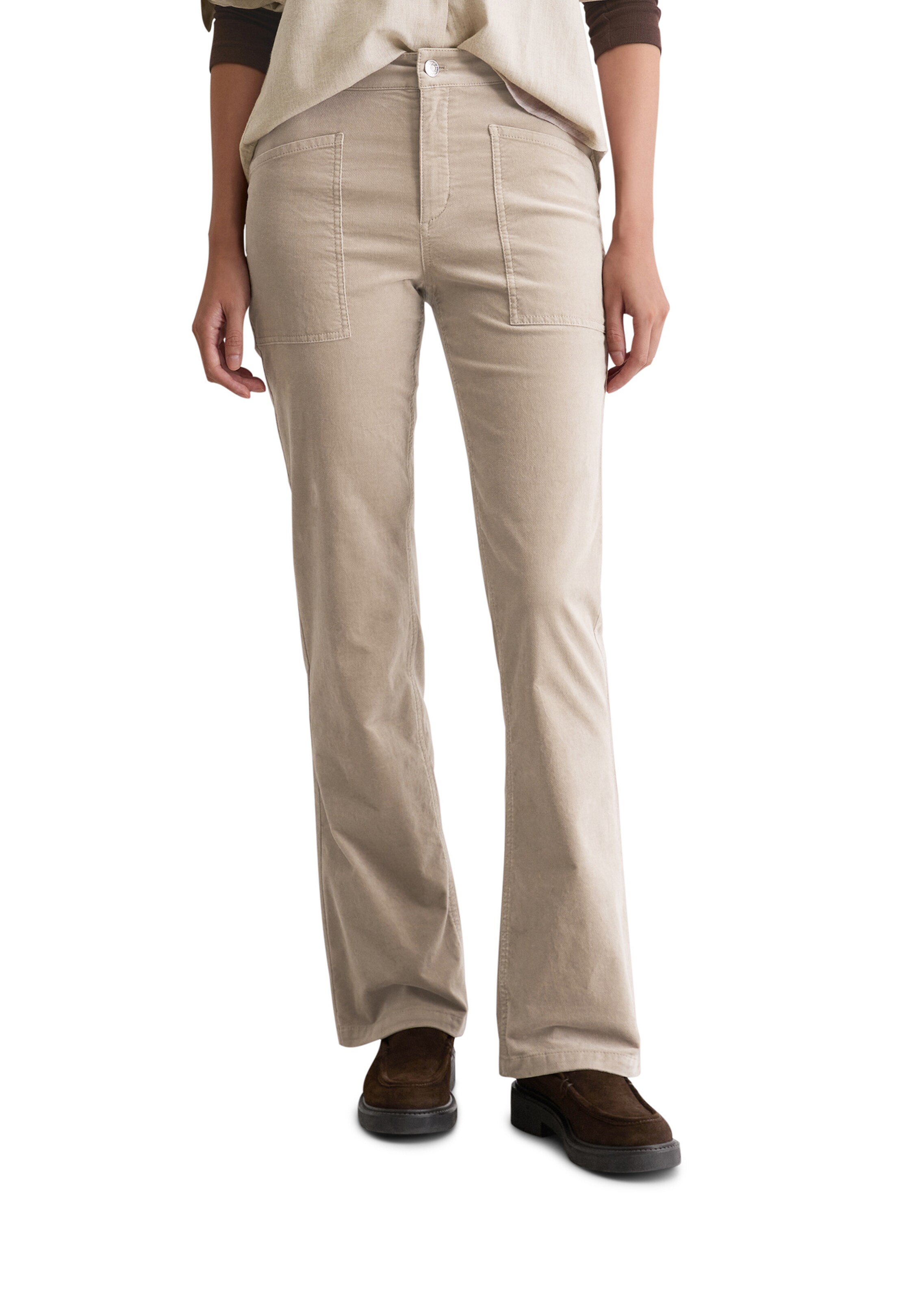 Marc O'Polo Flared Broek 'Kiruna' in Grijs: voorkant