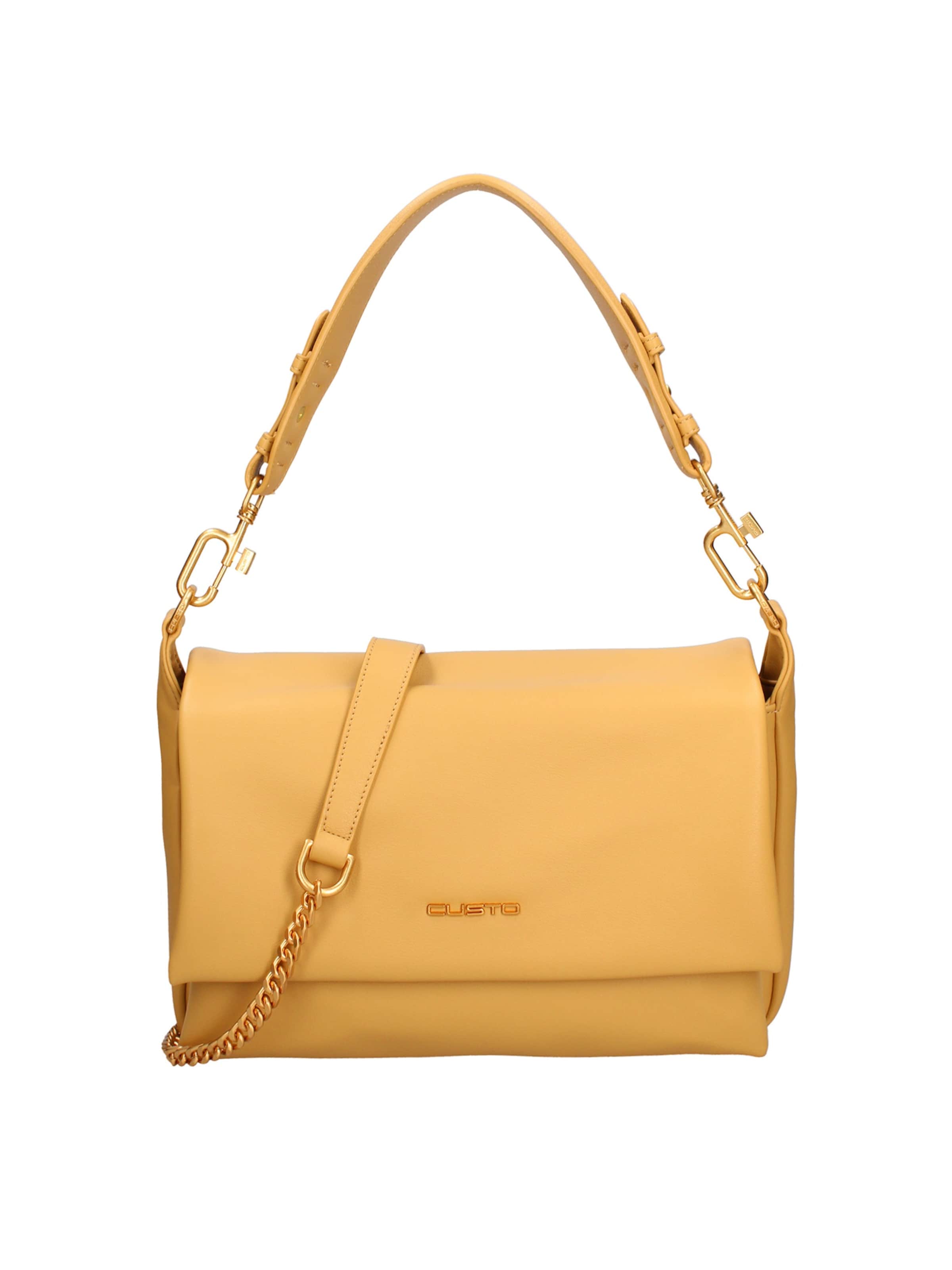 Borsa a spalla di Custo Barcelona in giallo: frontale