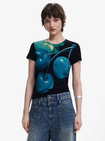 Desigual Футболка 'Cherry Perkins' в Черный: спереди