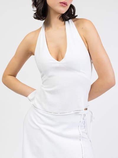 BROKE + SCHÖN Top 'Neckholdertop aus Leinen-Mix mit Pailletten' in XS in White, Item view