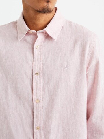 WE Fashion Slim Fit Hemd in Pink