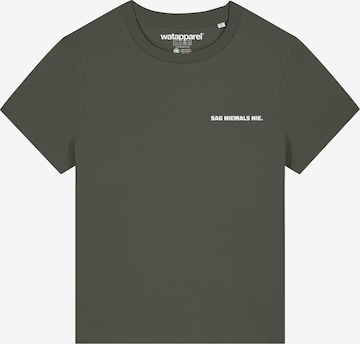 Maglietta 'Sag Niemals Nie' di Watapparel in verde: frontale