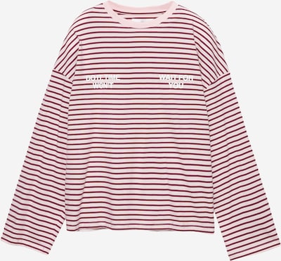 Pull&Bear Majica 'PACIFIC TIME' u puder roza / bordo / bijela, Pregled proizvoda