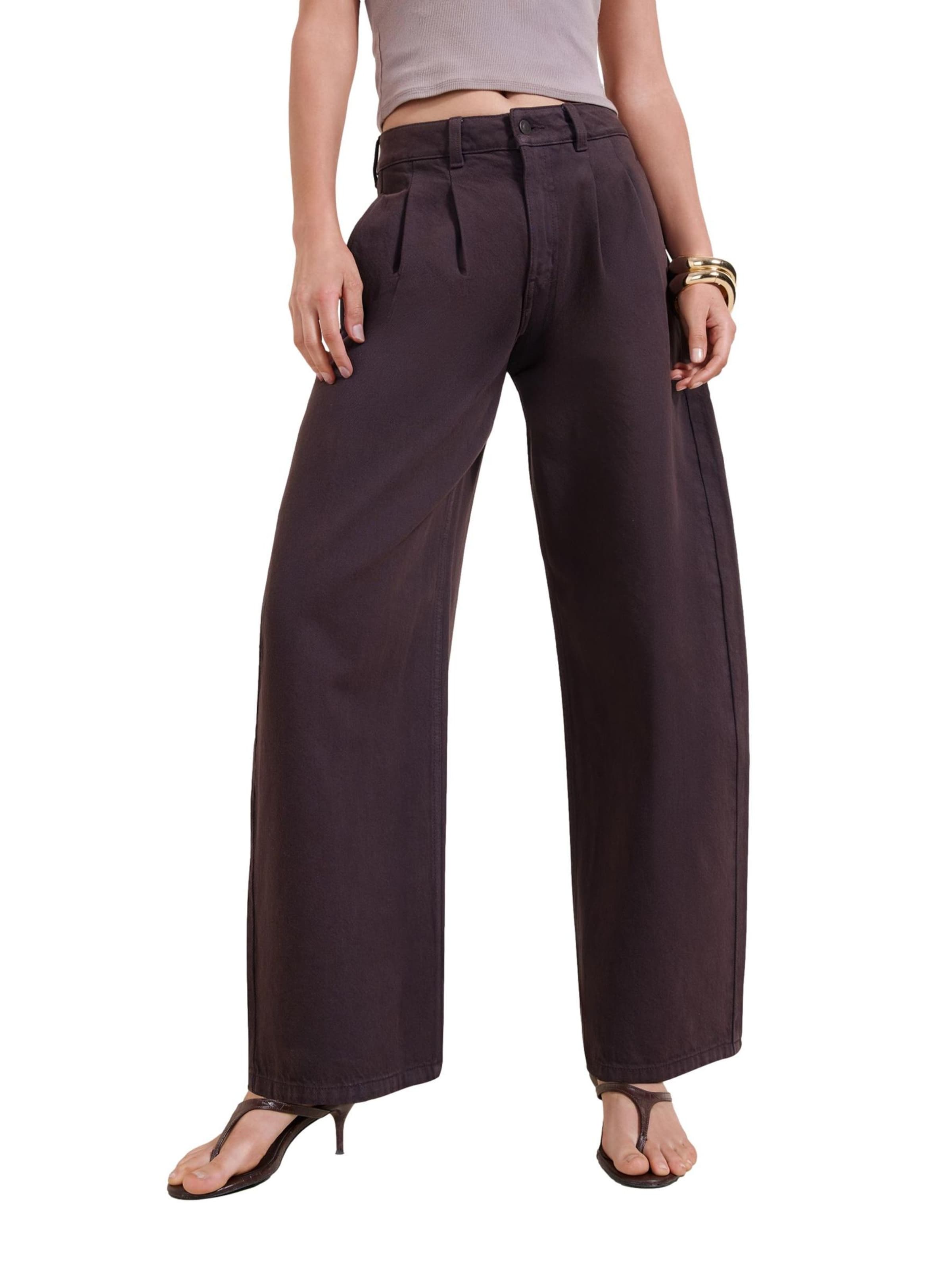 Wide leg Jeans con pieghe di Friends Like These in rosso: frontale