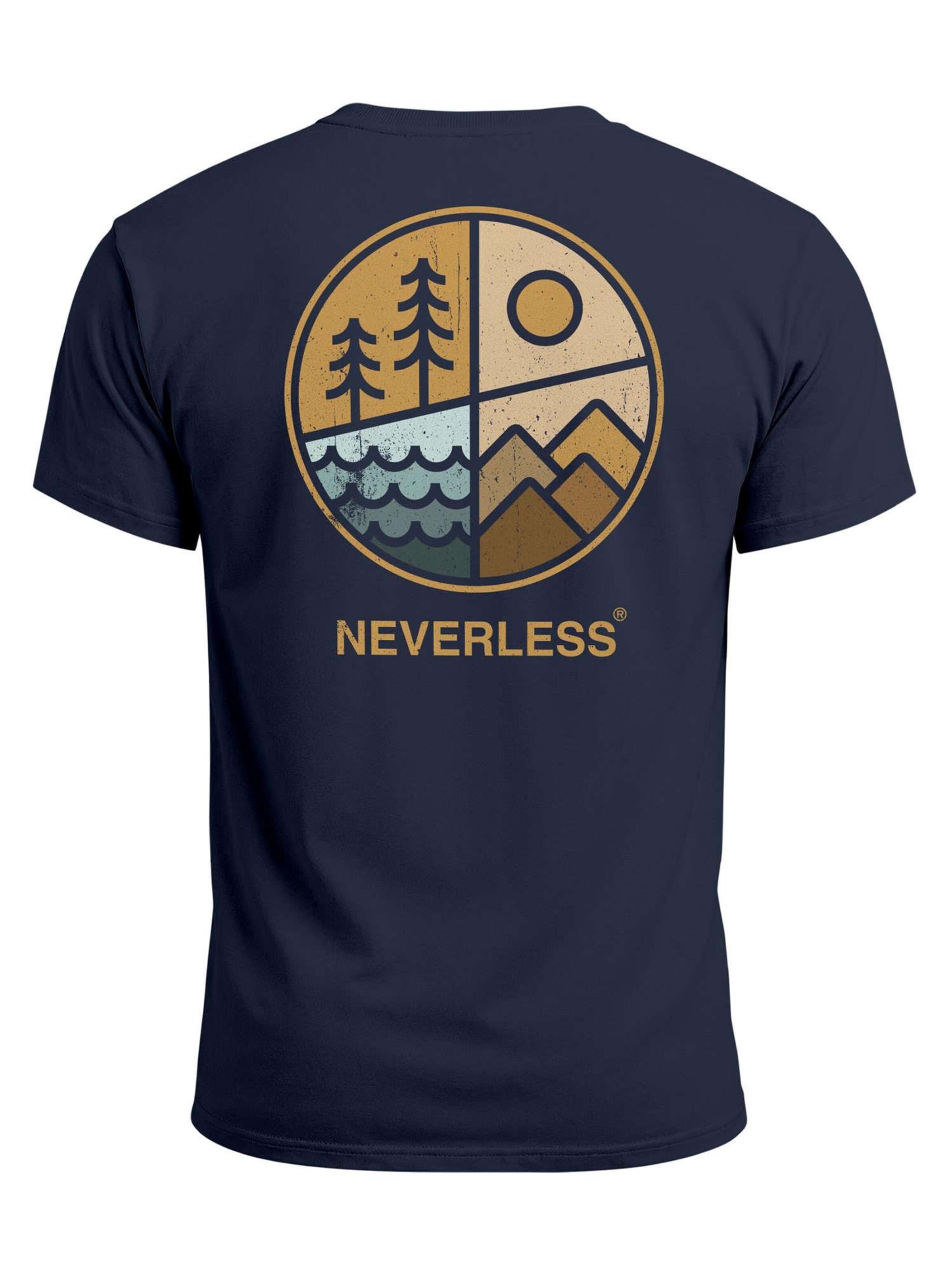 Neverless Shirt 'Outdoor Badge' in Blue