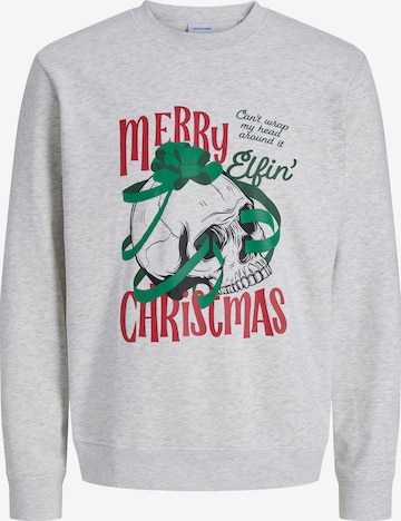 Felpa 'JJMERRY SKULL XMASK' di JACK & JONES in bianco: frontale