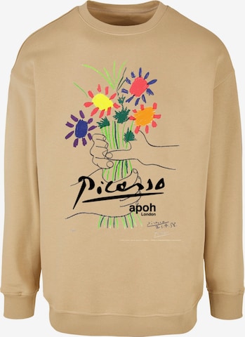 Merchcode Sweatshirt 'Apoh - Picasso Flowers of Peace' in Beige: front