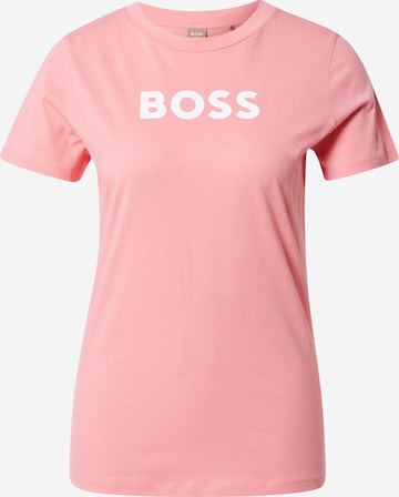 BOSS Orange - Camisa 'Elogo' em rosa: frente