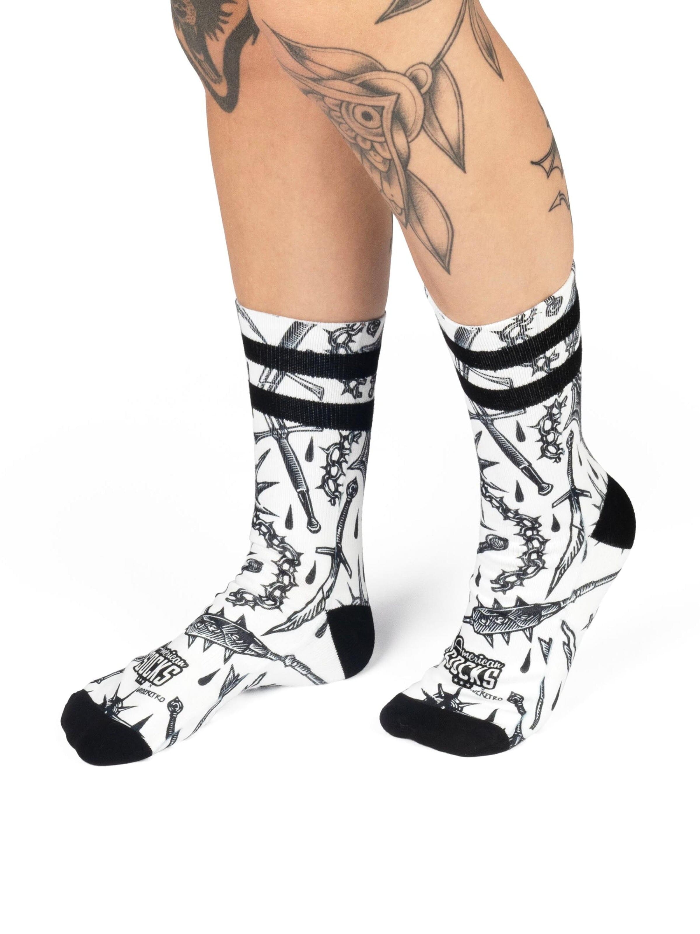 Calzino 'Medieval' di American Socks in bianco
