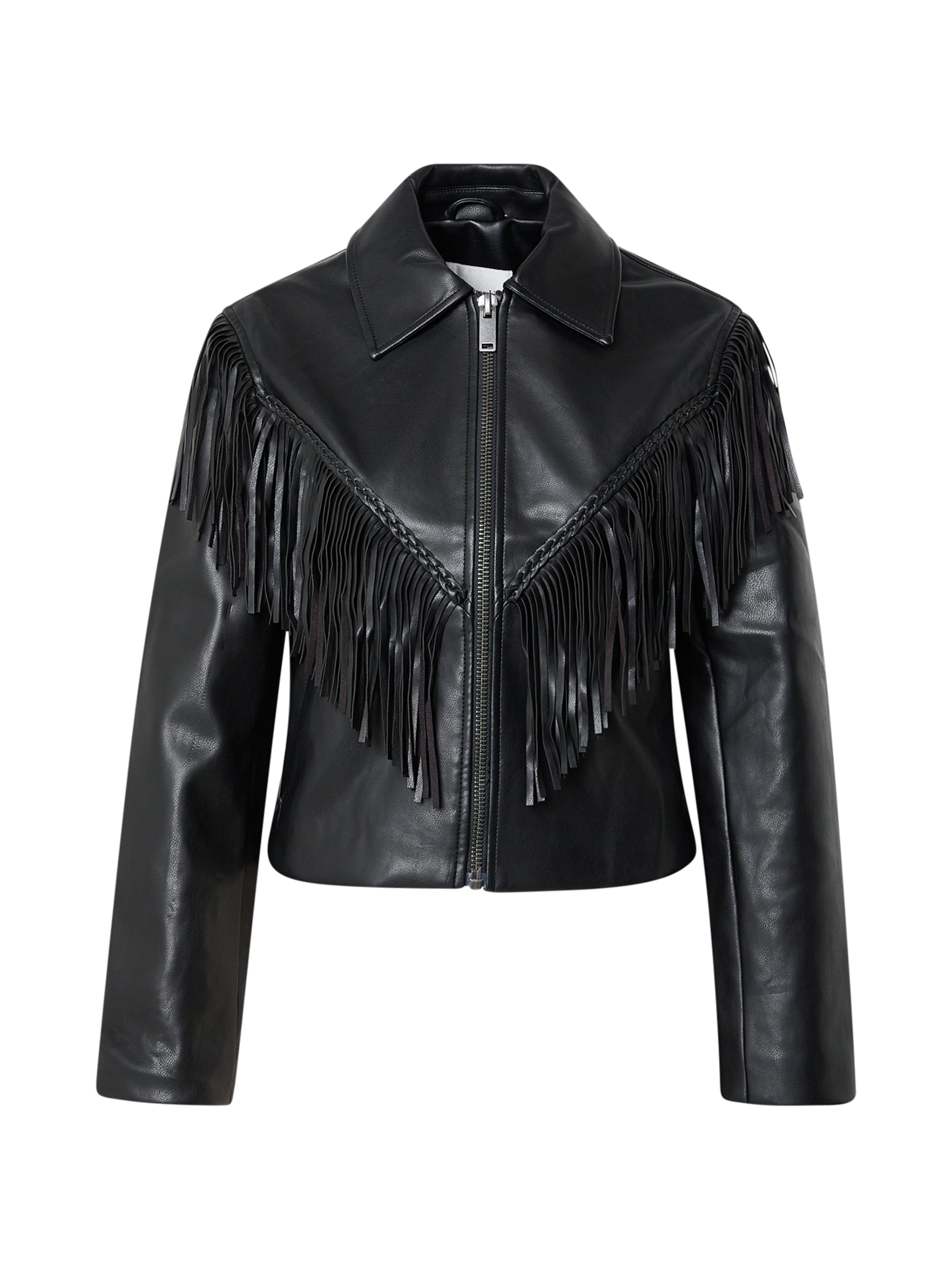 Abercrombie & Fitch Демисезонная куртка в Черный: спереди