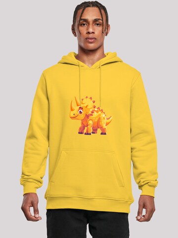 Sweat-shirt 'Süßer Triceratops Dinosaurier' F4NT4STIC en jaune : devant