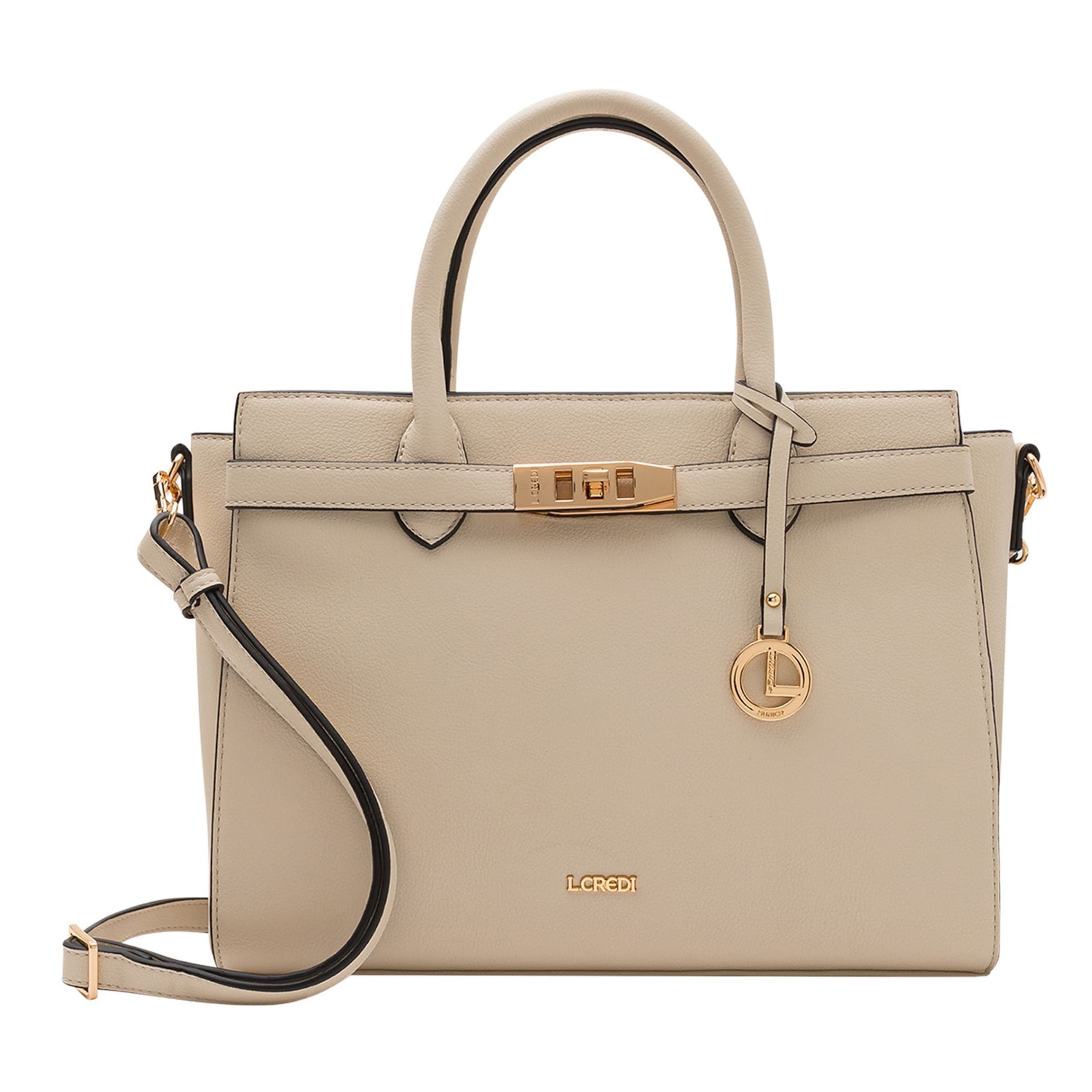 L.CREDI Handbag 'Konstanze' in Beige: front