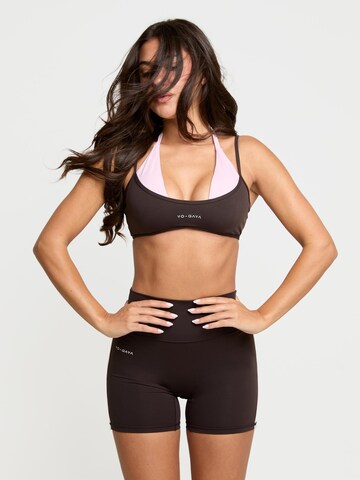 YO-GAYA Bustier Sport bh 'Layered Halter Bra' in Bruin