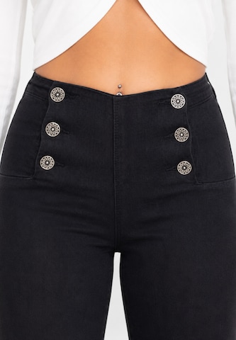 Elara Wide leg Jeans in Black