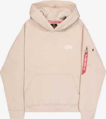 ALPHA INDUSTRIES Суичър 'Signature' в бежово: отпред