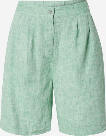 TOMMY HILFIGER Zvonové kalhoty Kalhoty se sklady v pase – zelená: přední strana