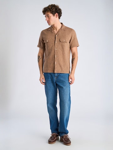 Lindbergh Regular fit Overhemd in Bruin