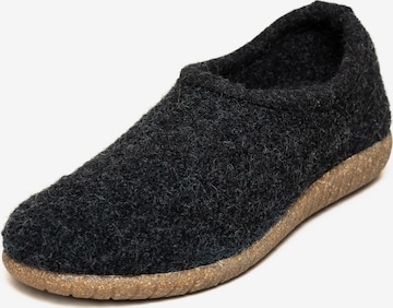 Gottstein Hausschuh 'Walkpantoffel Alpine Midcut RU' in Schwarz: Vorderseite