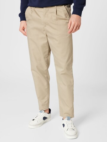 Only & Sons Regular Pleat-front trousers 'Dew' in Beige: front