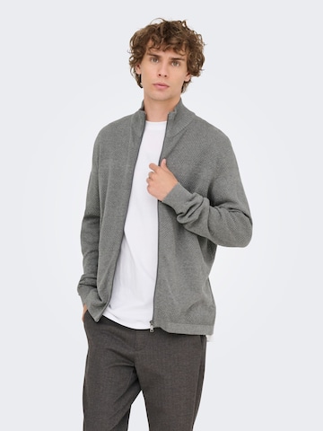 Vestes en maille 'ONSMalik' Only & Sons en gris : devant