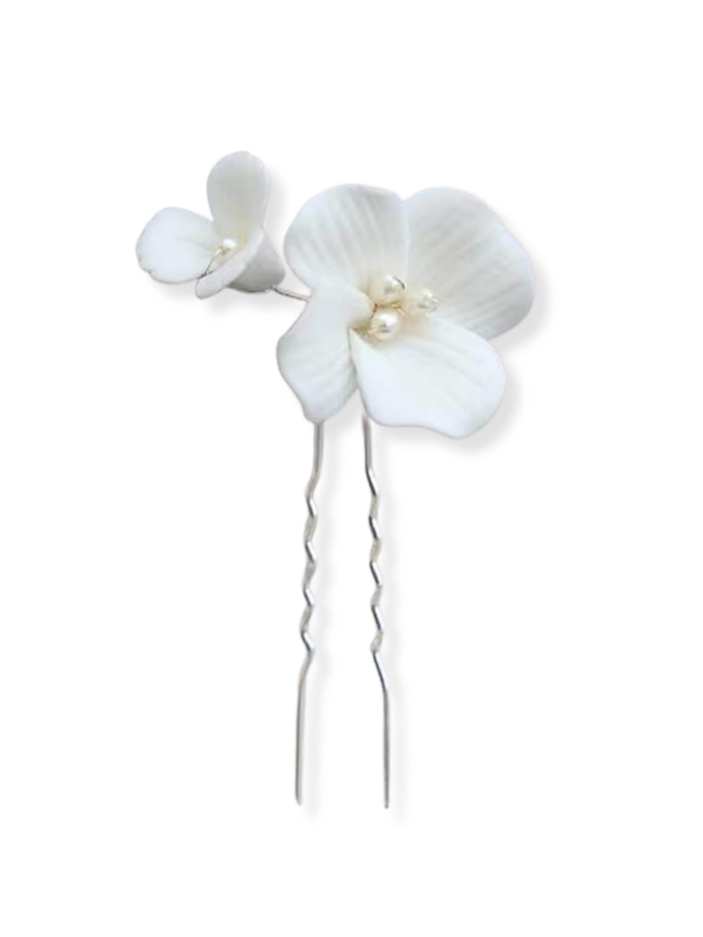 ANNIS WIESBADEN EST. 2021 Haarschmuck 'Perlen-Blüten.Haarnadel "Amélie", Haarschmuck handgefertigt'‌‌‌‌‌ in Weiß: Vorderseite