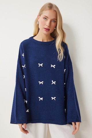 Happiness İstanbul Pullover in Blau: Vorderseite