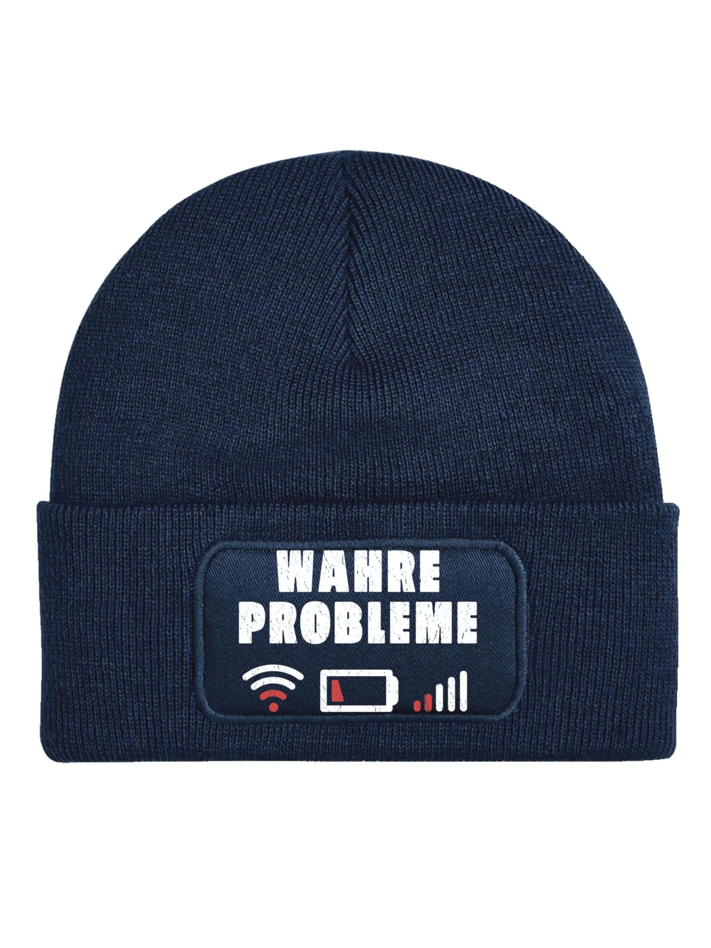 Youth Designz Beanie 'Wahre Probleme' in Blue: front