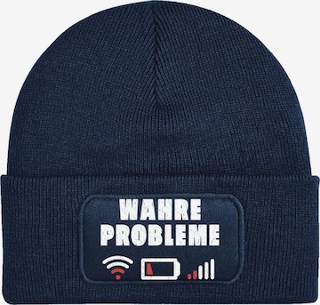Youth Designz Beanie 'Wahre Probleme' in Blue: front