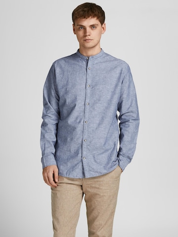 JACK & JONES Slim fit Button Up Shirt in Blue: front
