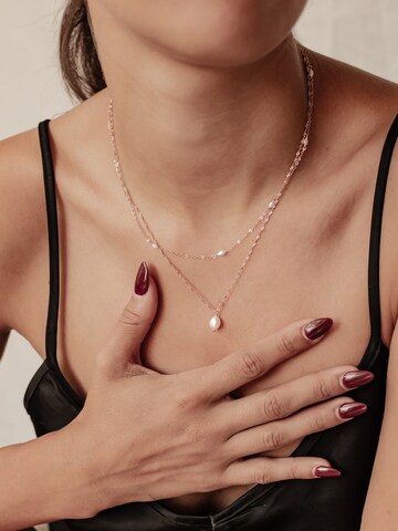 Hey Happiness Necklace 'Perlen Duo' in Gold: front
