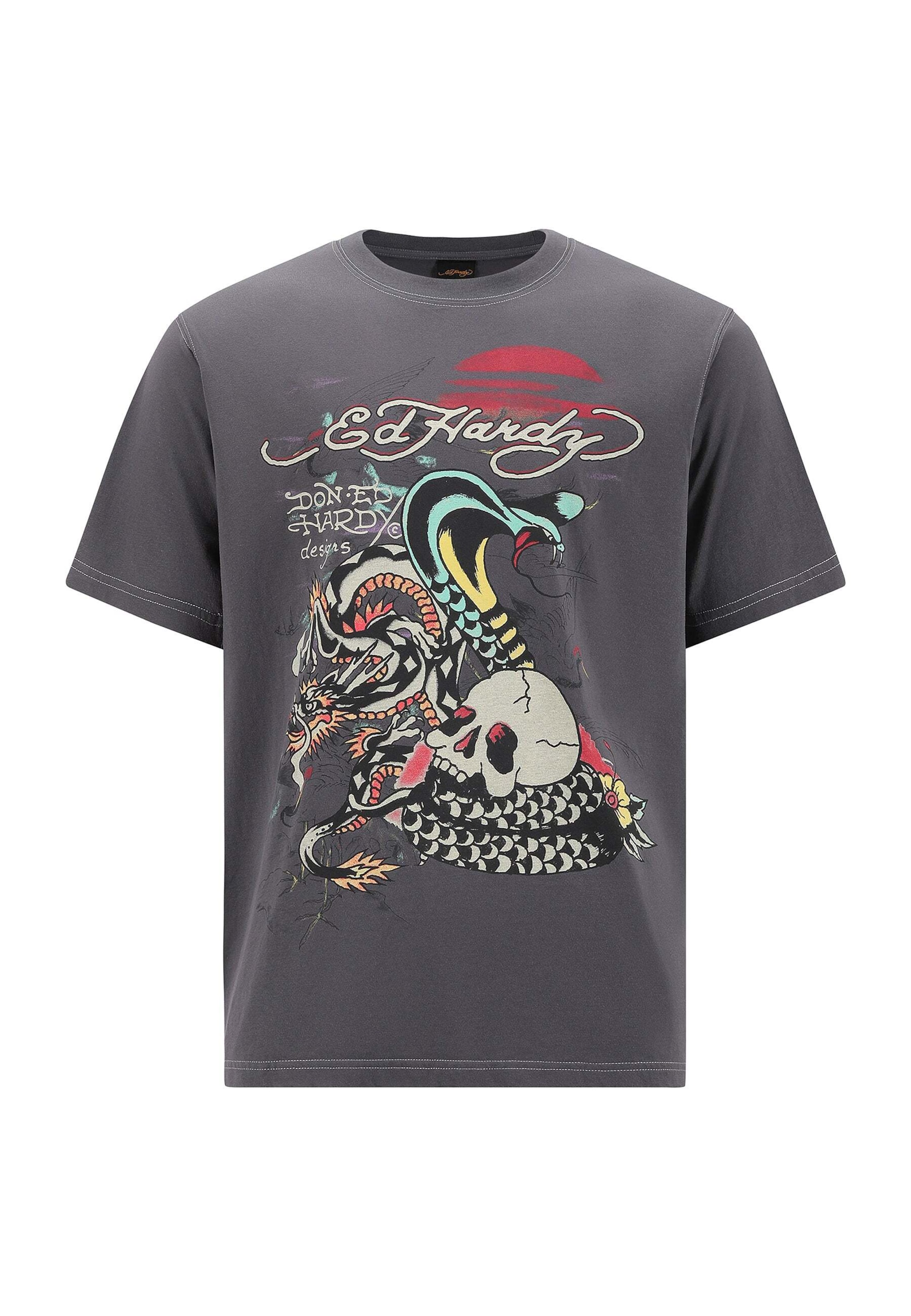 Ed Hardy Shirt in Grey: front