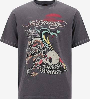 pilka Ed Hardy Marškinėliai: priekis