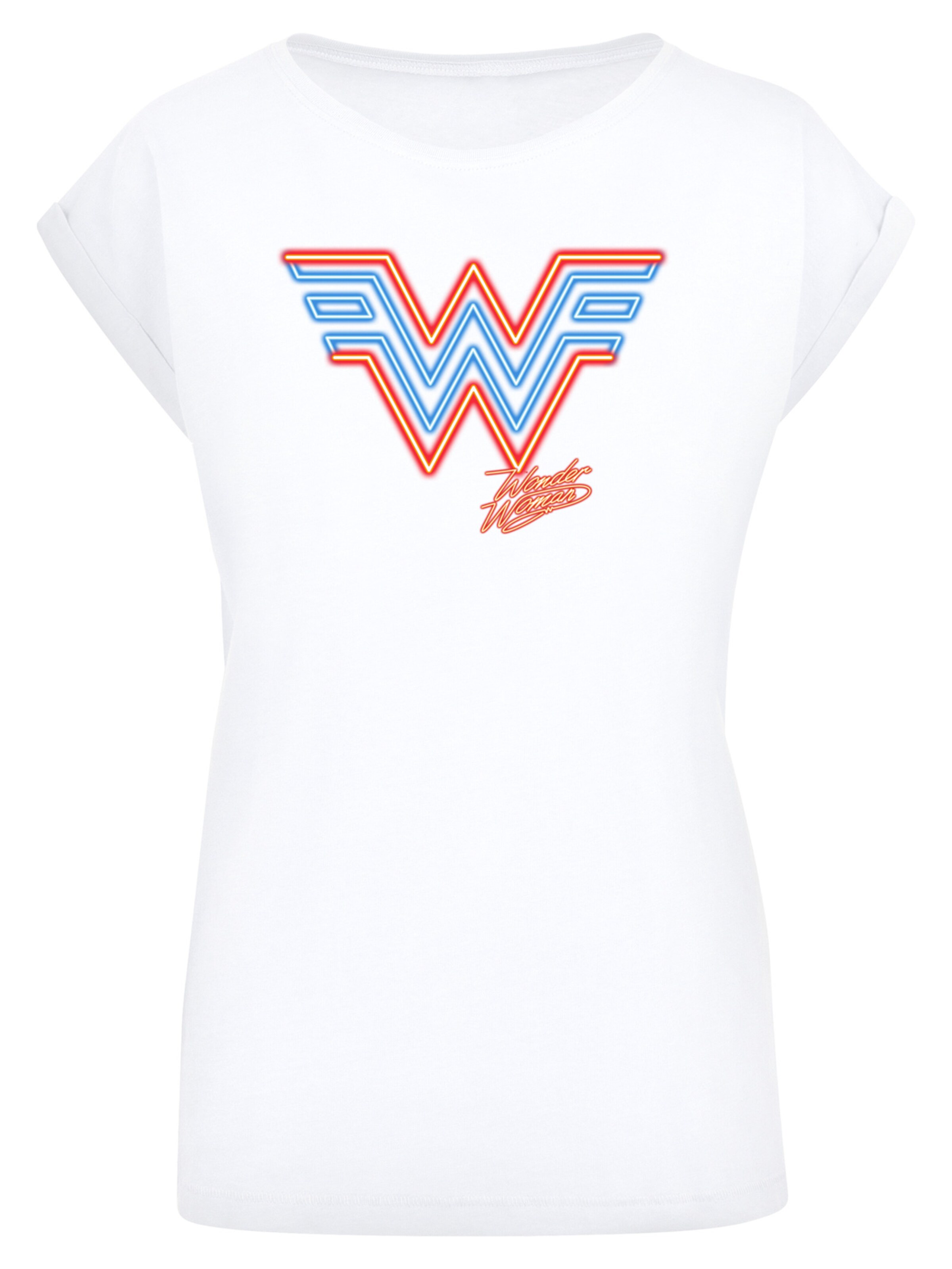 F4NT4STIC Shirt 'DC Comics Wonder Woman 84 Neon' in White: front