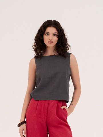 AmourLinen Top 'Lucia' in Grey: front