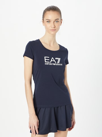 T-shirt EA7 Emporio Armani en bleu : devant