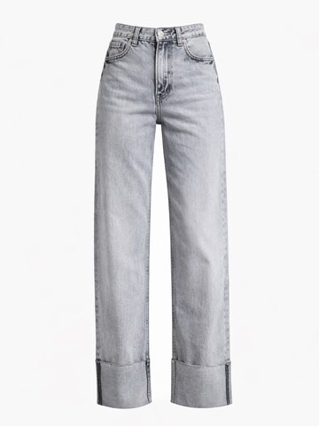 IT'S BASIC Regular Jeans 'Straight Mid Rise Jeans' in Grijs: voorkant