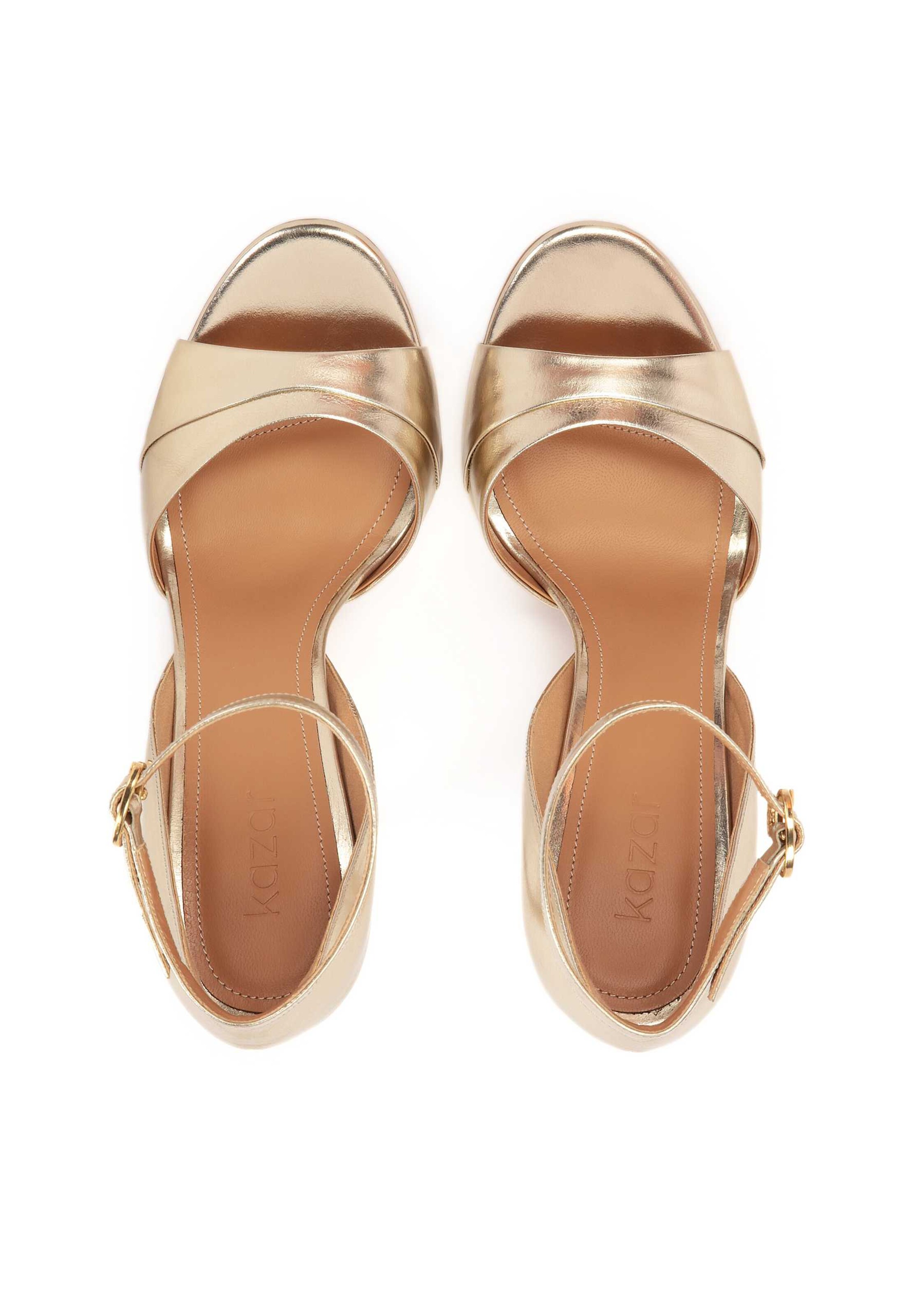 Kazar Sandaler med rem i guld