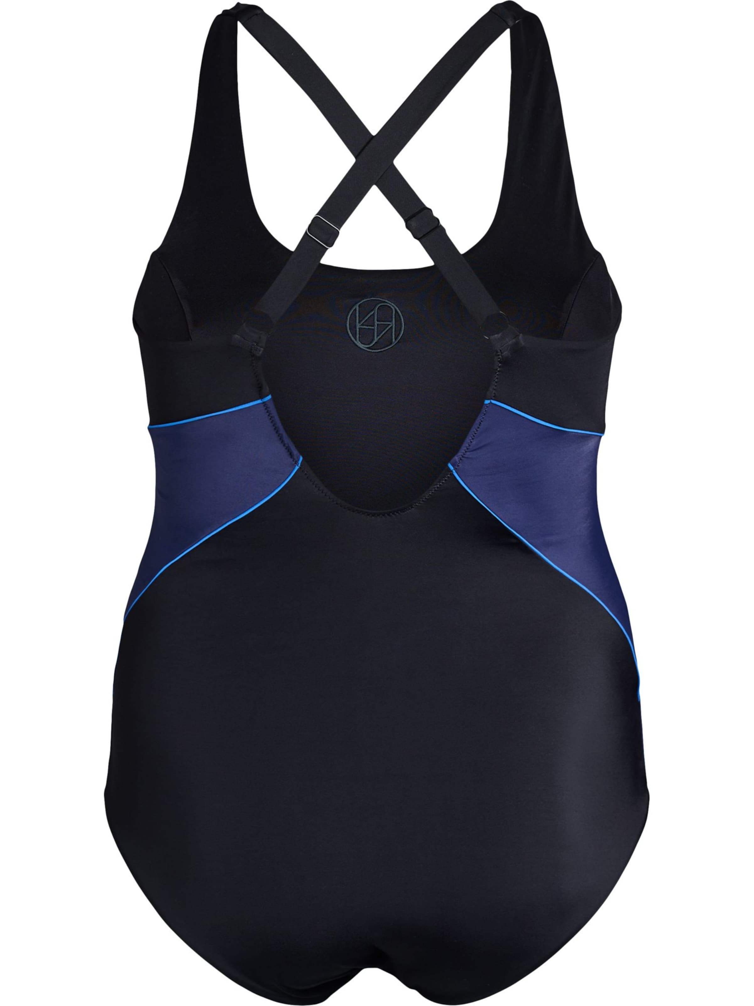 Swim by Zizzi - Bustier Bañador de natación 'SSPORT' en negro