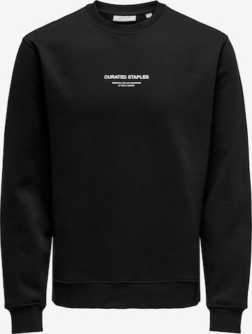 Sweat-shirt 'ONSCurated' Only & Sons en noir : devant