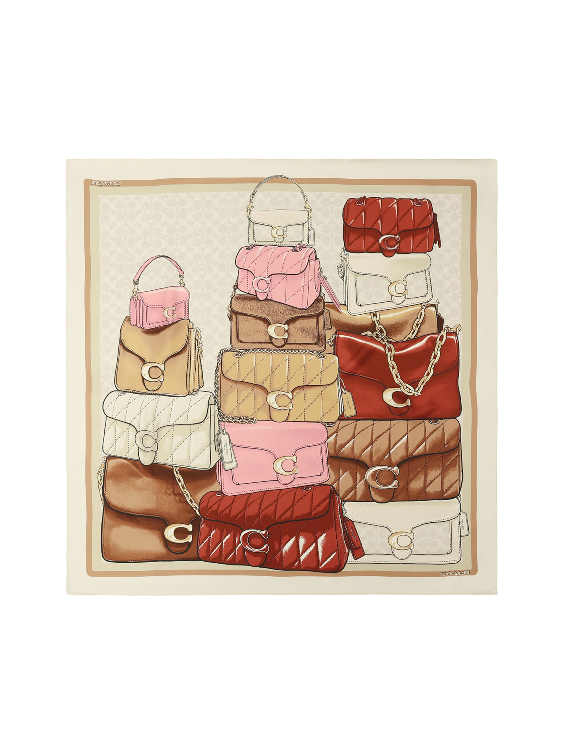 COACH Tørklæde 'Stacked Tabby' i hvid