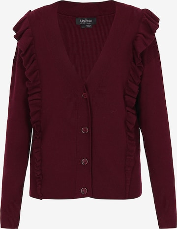 Cardigan usha BLACK LABEL en rouge : devant