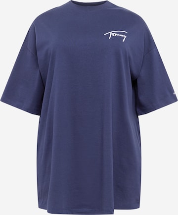 Tommy Jeans Curve Šaty 'SIGNATURE' – modrá: přední strana