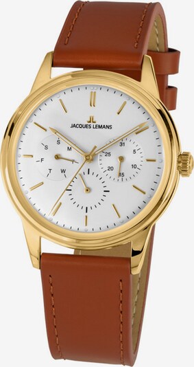 Jacques Lemans Uhr in rostbraun / gold / weiß, Produktansicht