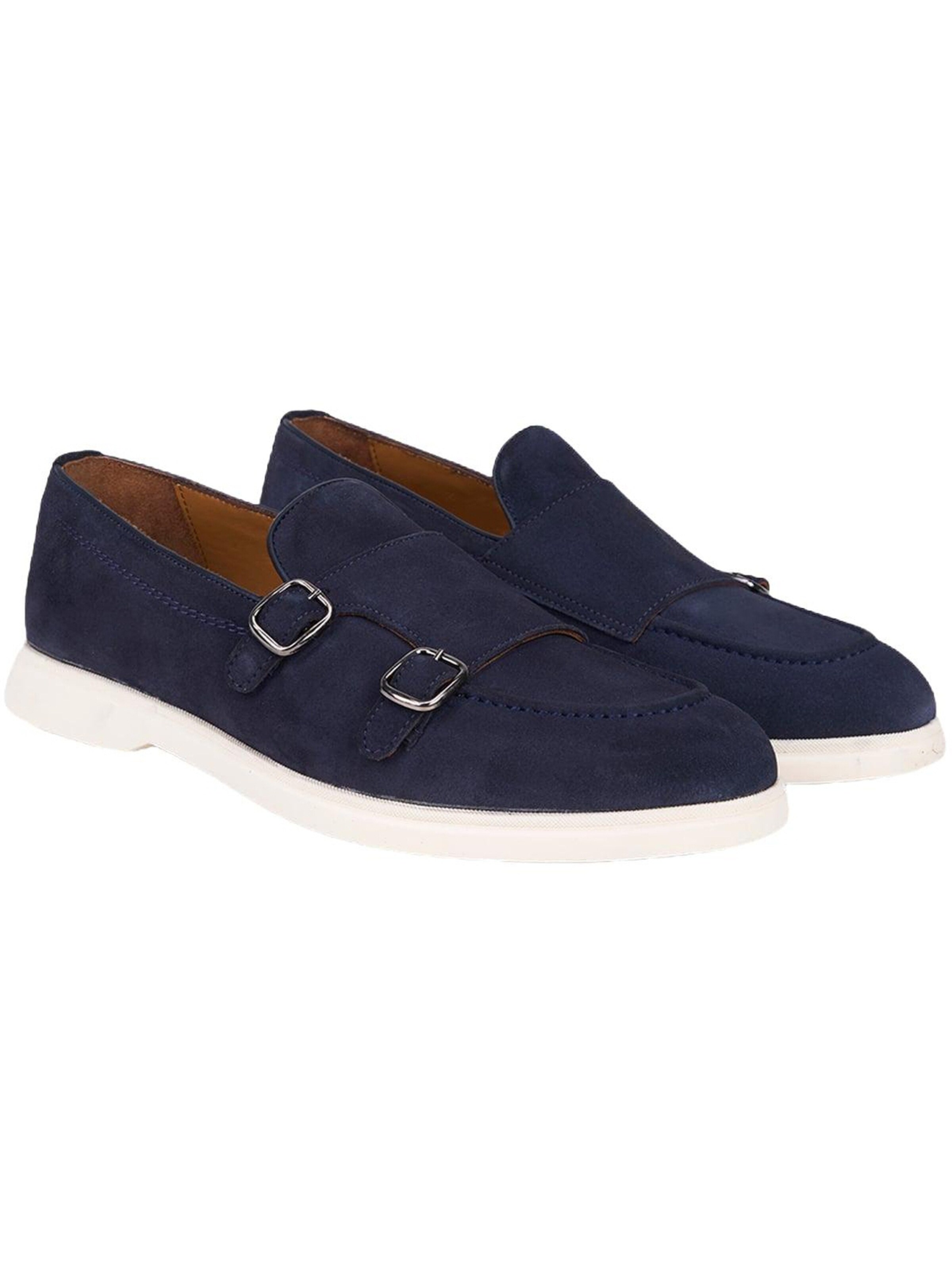 Desa Moccasins 'Loafer mit Doppelschnalle' in Blue: front
