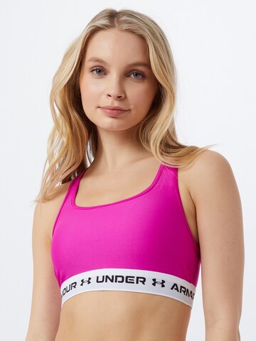 UNDER ARMOUR Bustier Športni nederček | roza barva: sprednja stran