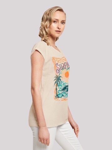 F2 T-Shirt 'F2 Surfers Sunset Sommer Vibes' in Beige