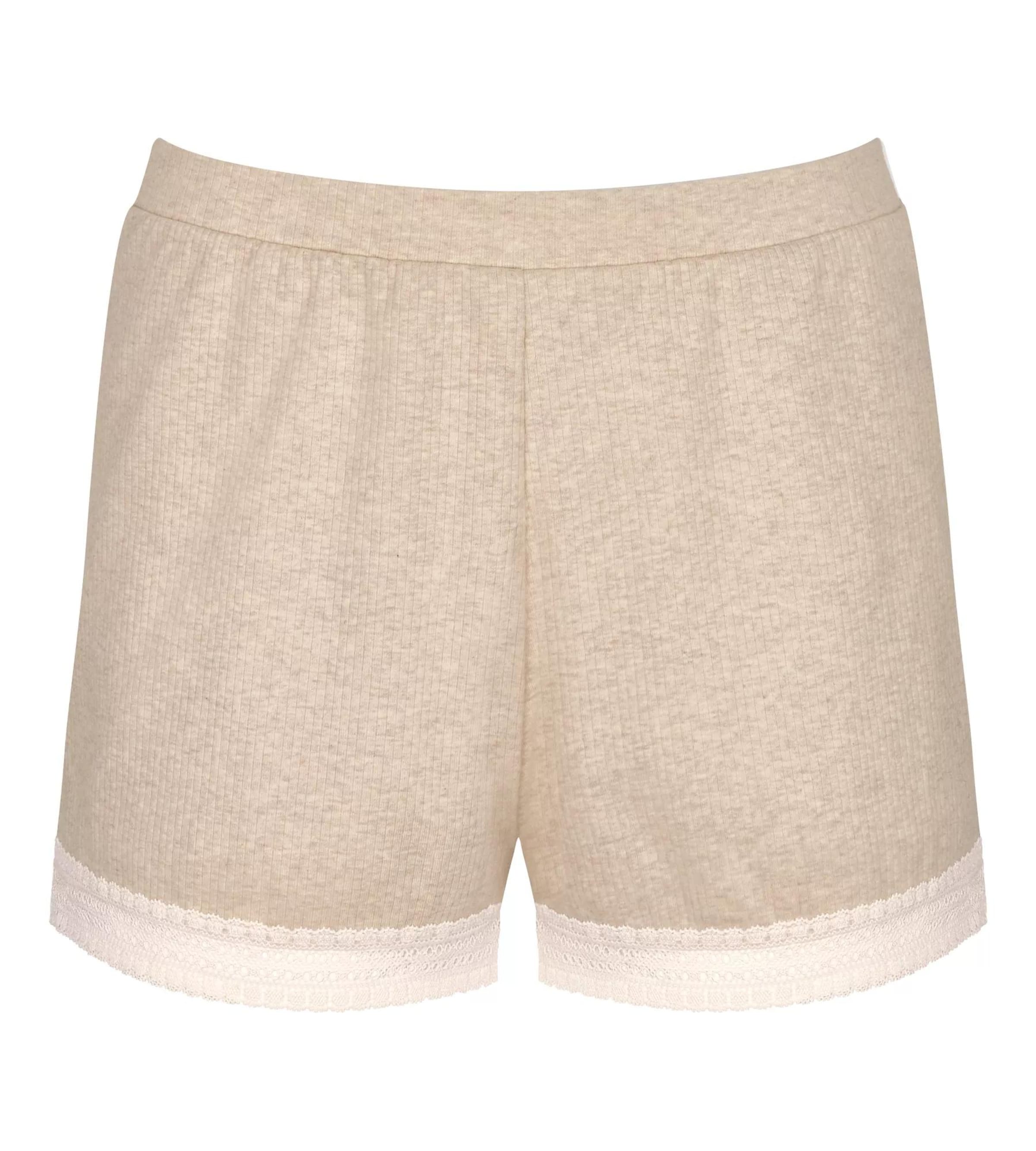 SLOGGI Παντελόνι πιτζάμας 'GO Ribbed' σε μπεζ: μπροστά