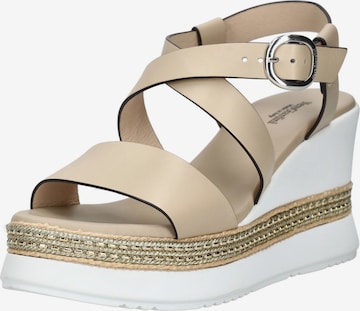 Sandalo con cinturino di Nero Giardini in beige: frontale