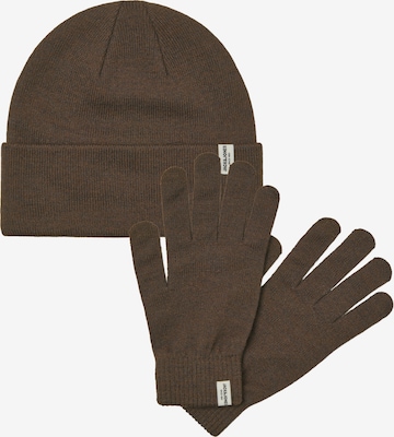 JACK & JONES Beanie 'JACCOOPER' in Brown: front